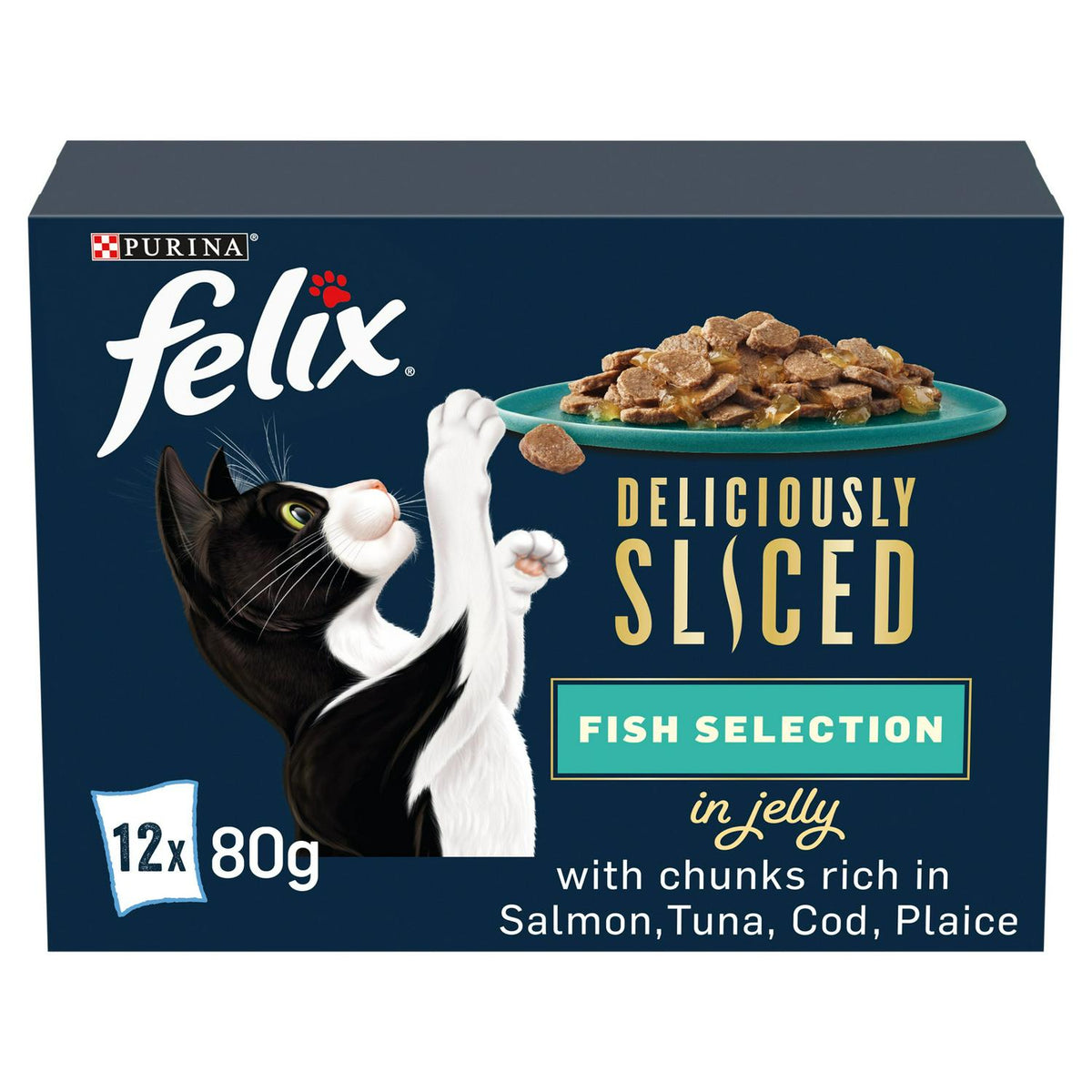Felix Deliciously Sliced Fish Selection in Jelly Wet Cat Food 12 x 80g