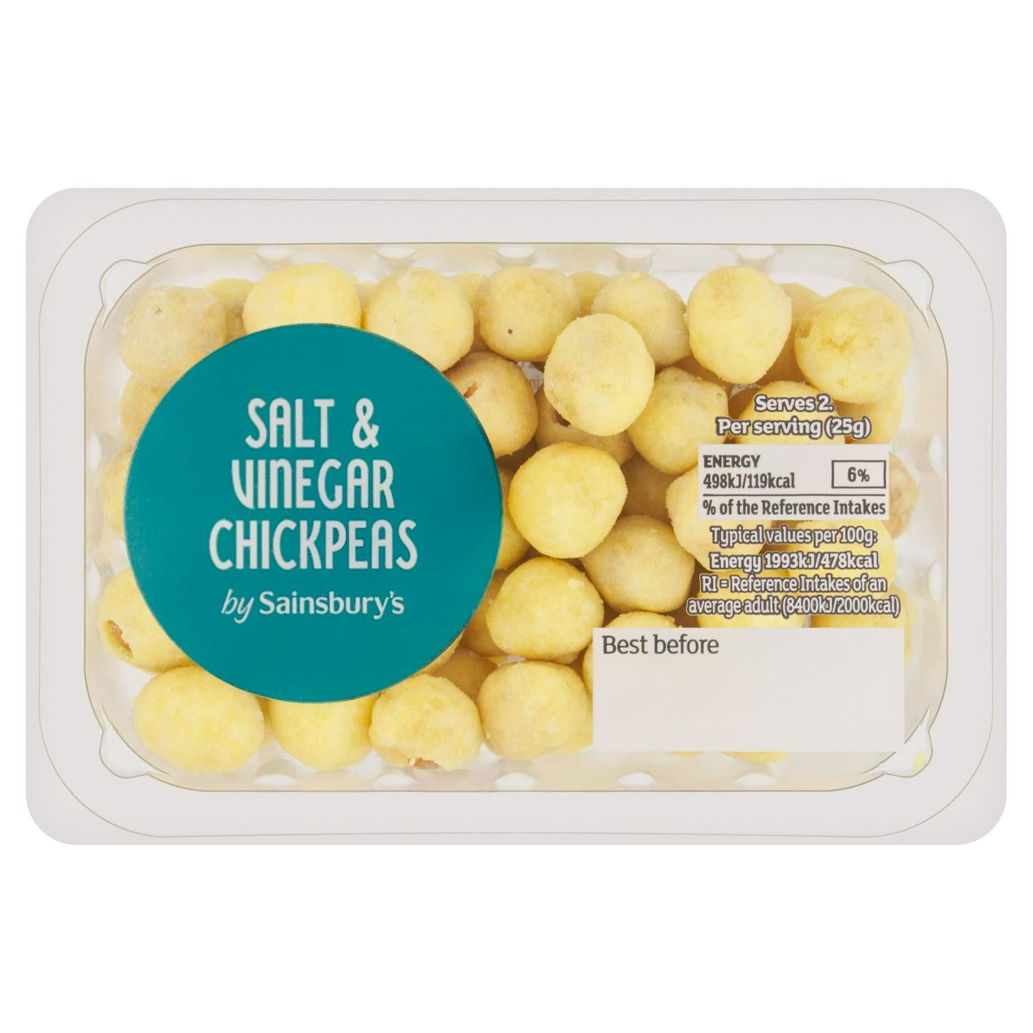 Salt & Vinegar Flavoured Crispy Coated Chickpeas 50g