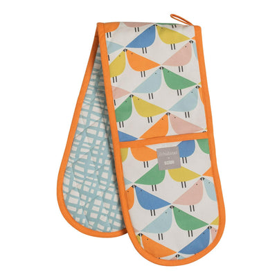 Sainsburys Double Oven Glove with Kissing Birds Design, 92cm Long, Cotton and Polyester Blend- Buy online at McGrocer