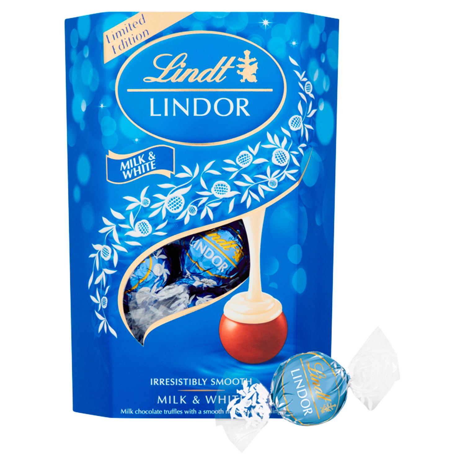 Lindt milk and white chocolate truffles 200g, UK version