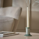 habitat Ceramic Stripe Taper Candle Holder - Green