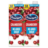 Ocean Spray Cranberry Juice No Added Sugar 4 x 1L imported from the UK