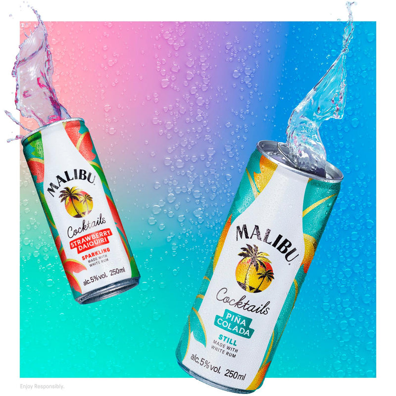 Malibu Piña Colada pre-mixed cocktail can 250ml, imported from the UK