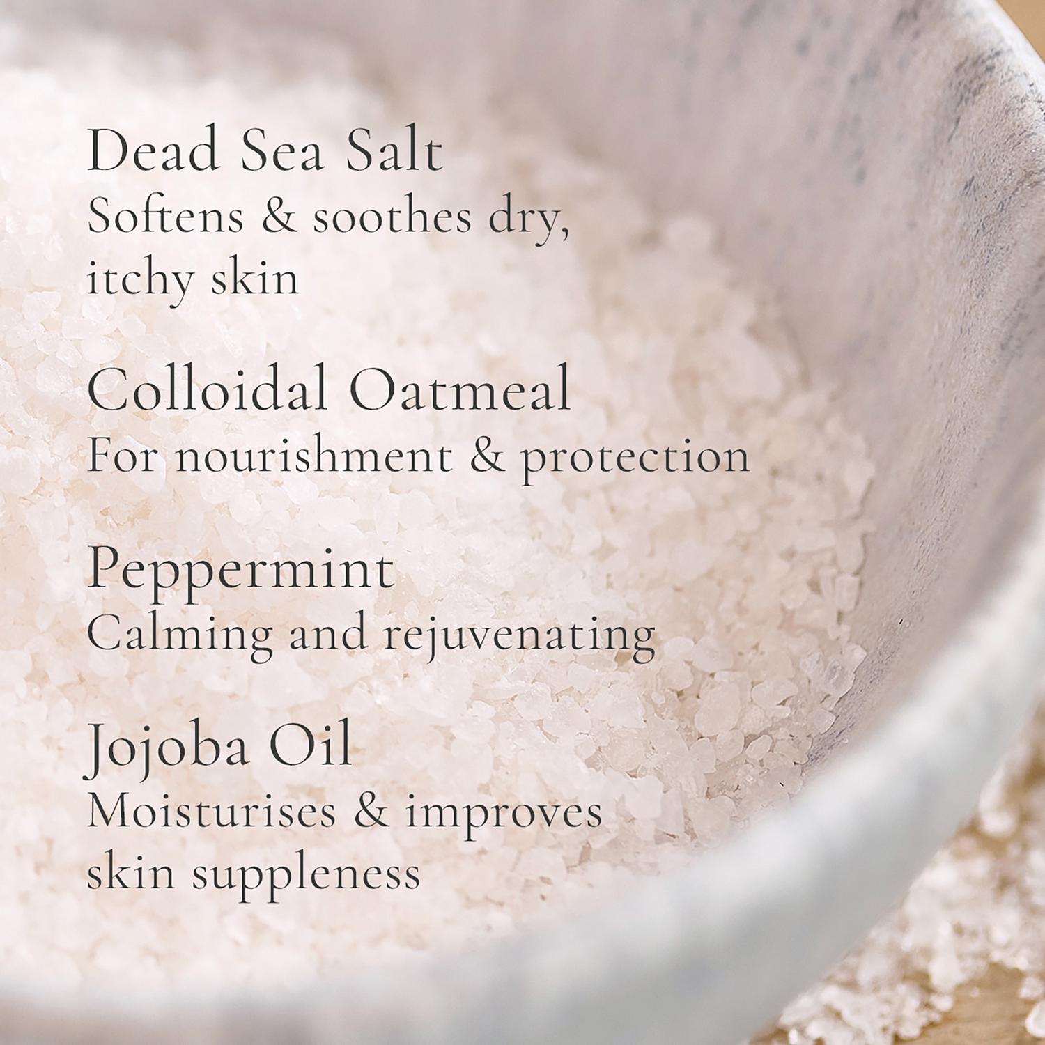 Dead Sea Salt Foot Soak with Colloidal Oatmeal, Peppermint, and Jojoba Oil 450g