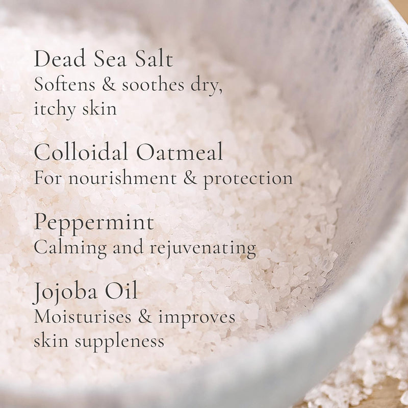 Dead Sea Salt Foot Soak with Colloidal Oatmeal, Peppermint, and Jojoba Oil 450g