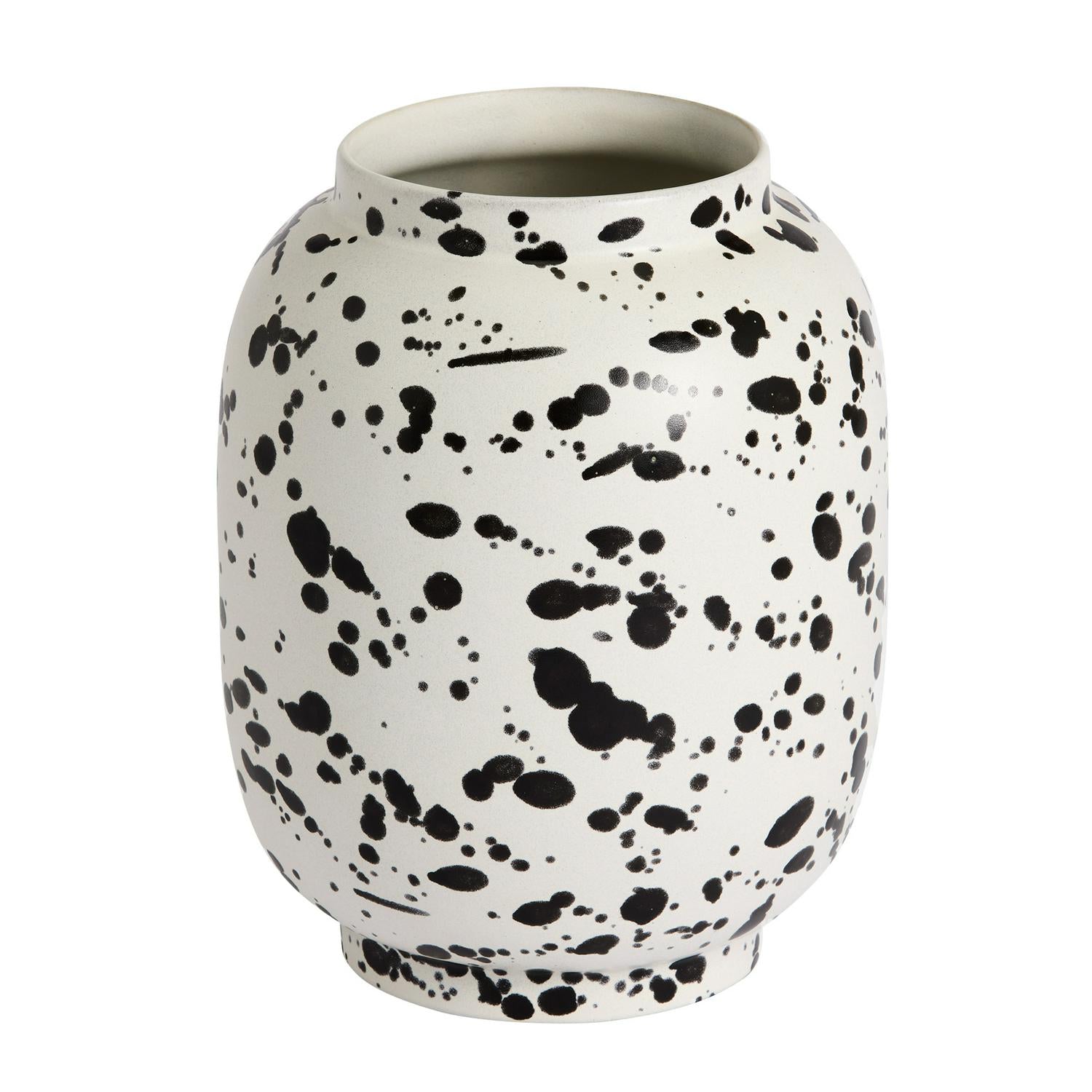 Habitat Faro Stamped Vase White Glazed 25.5cm, UK version