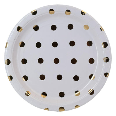 Assiettes en papier blanc Gold Spot Sainsbury's Home 23 cm, lot de 10