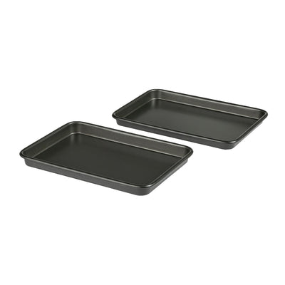 Lot de 2 moules de cuisson et rôtissoires antiadhésifs en acier au carbone Habitat 37 cm