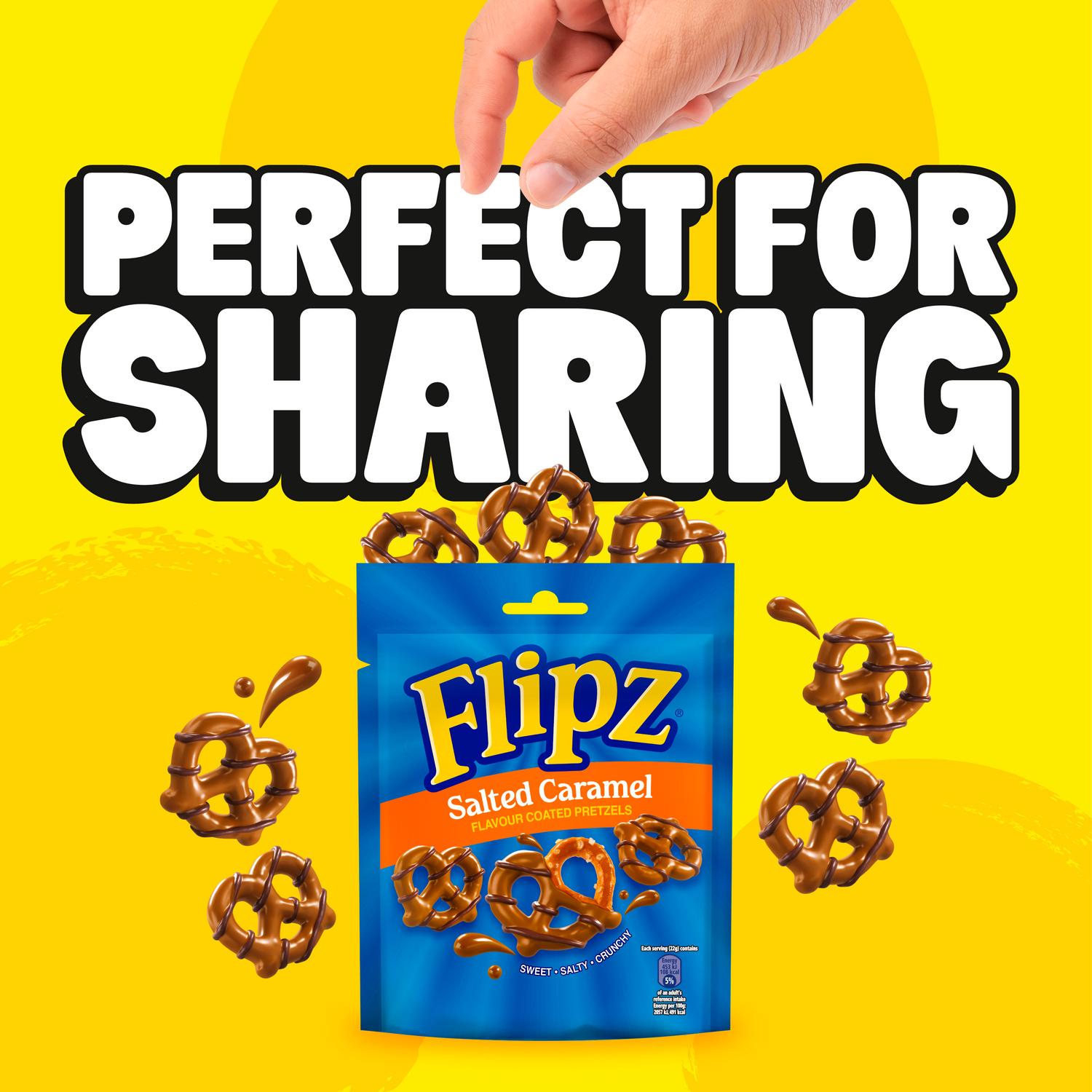 Flipz salted caramel coated pretzels 90g - British product
