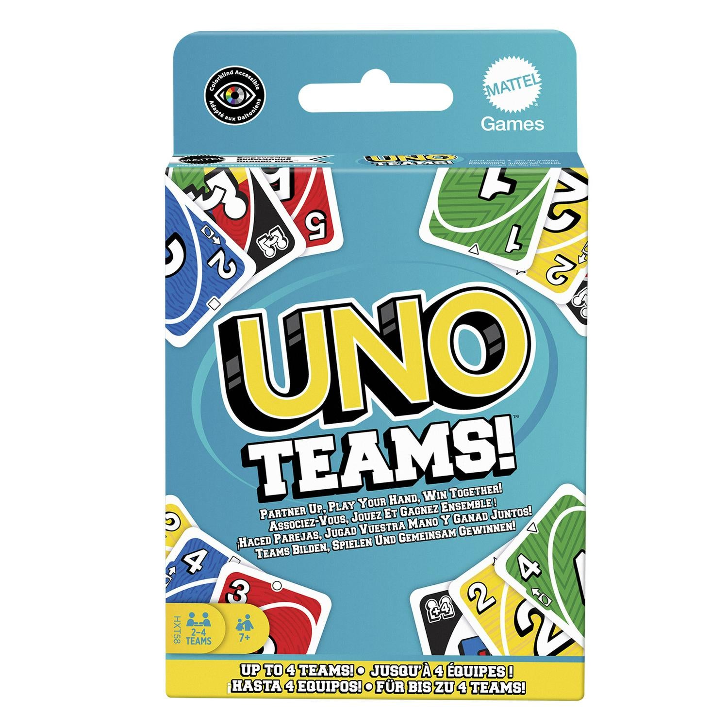 Mattel UNO Teams card game box (British brand)