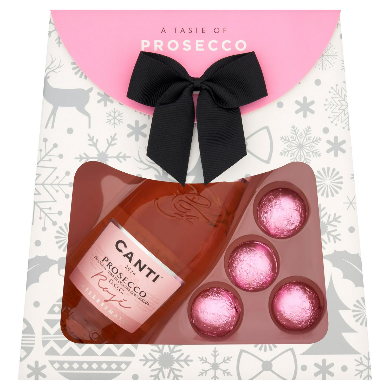 Prosecco Rosé Wine 20cl with Milk Chocolate Truffle 38g Gift Set