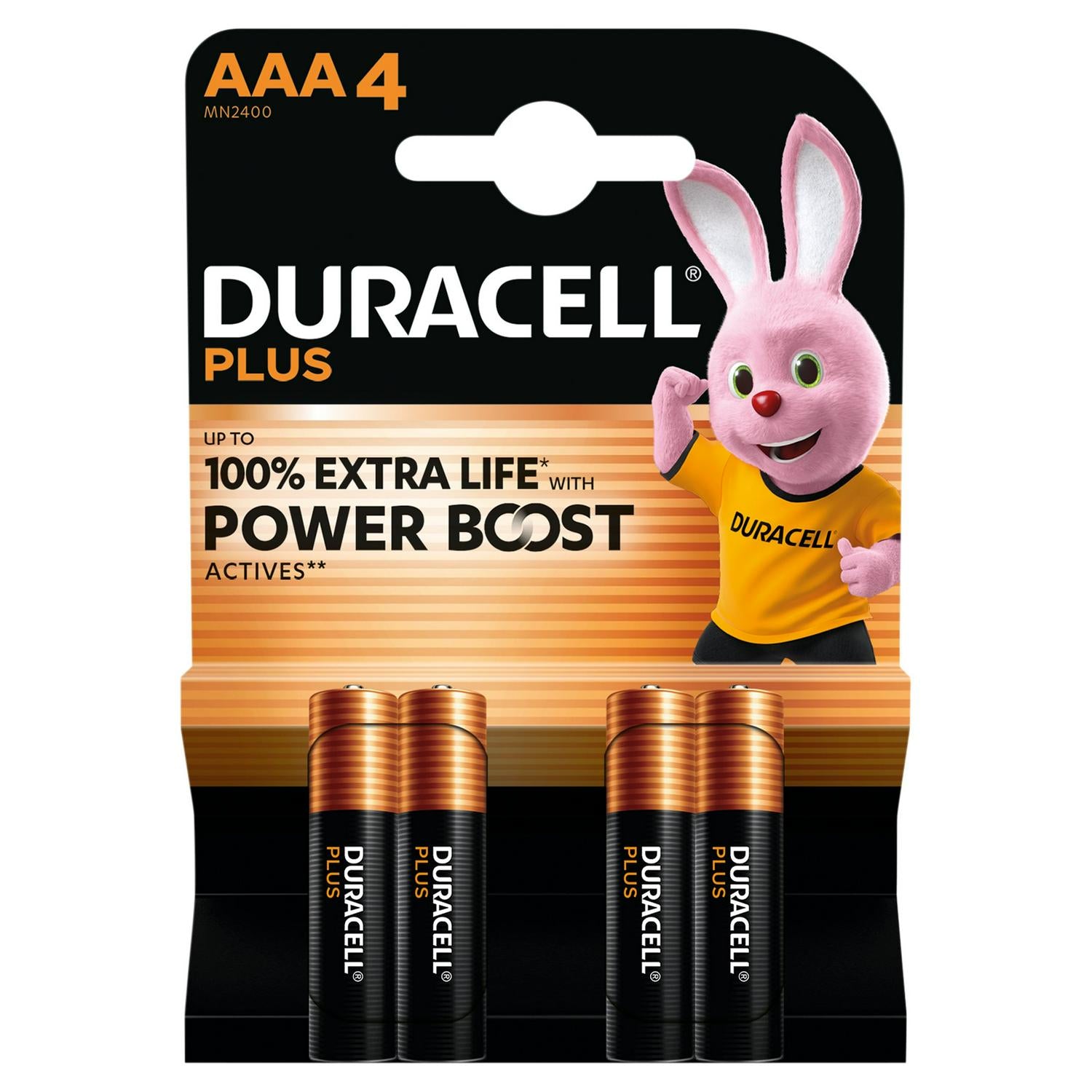 Duracell Powerboost Plus AAA Batteries Pack of 4 - British product