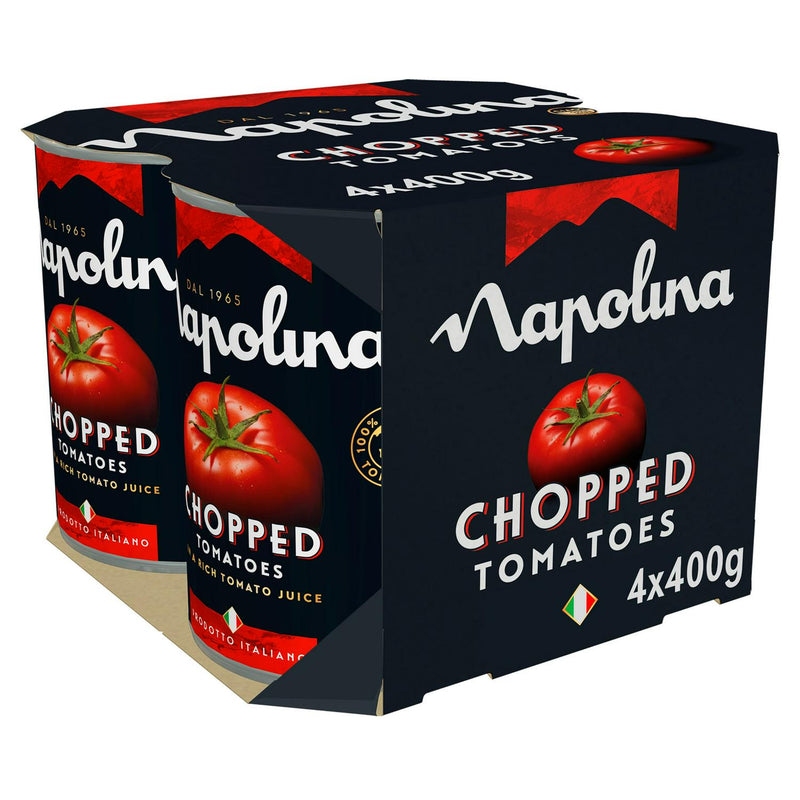 Napolina chopped tomatoes 4x400g, imported from the UK