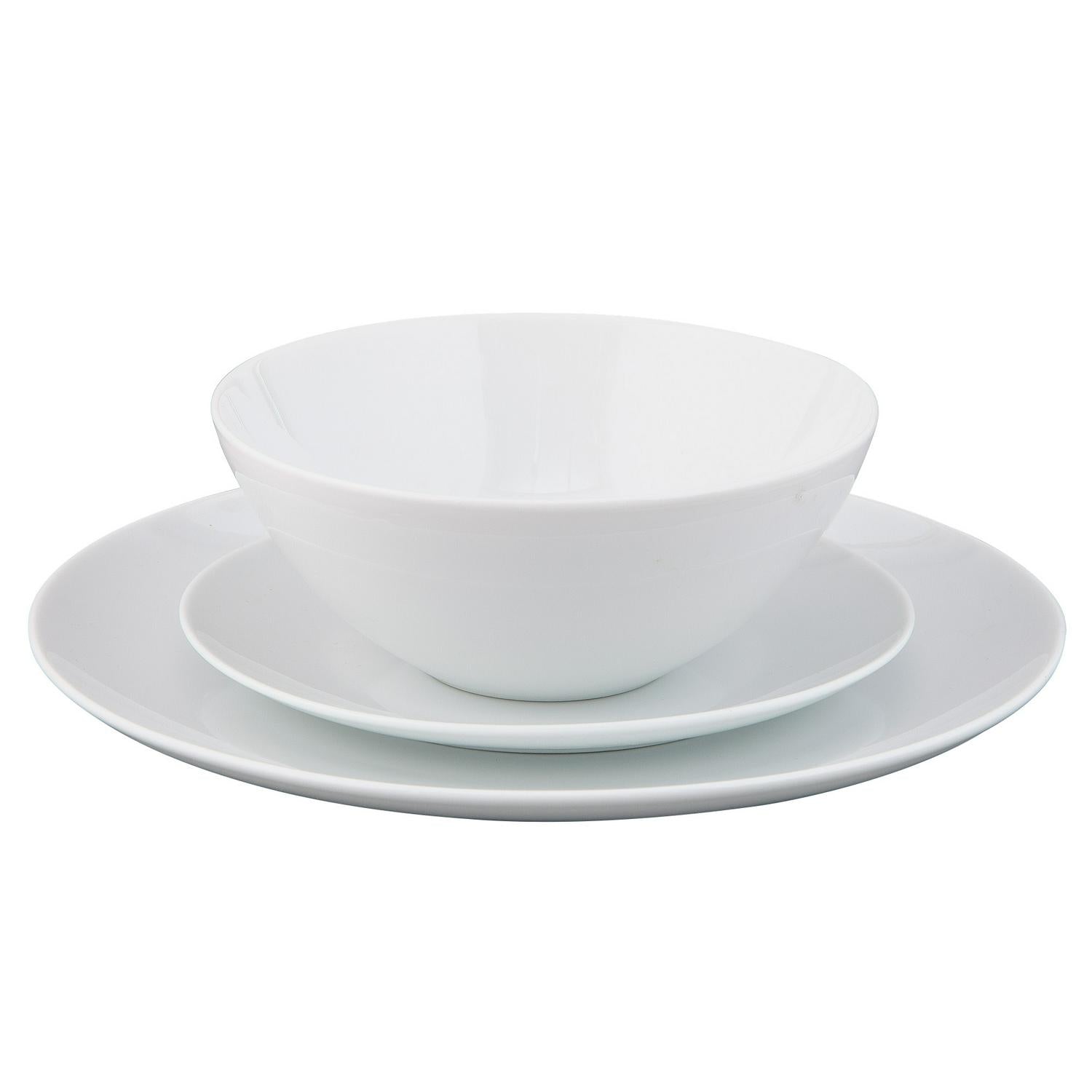 Sainsbury's Coupe dinner set 12 piece white porcelain (British brand)