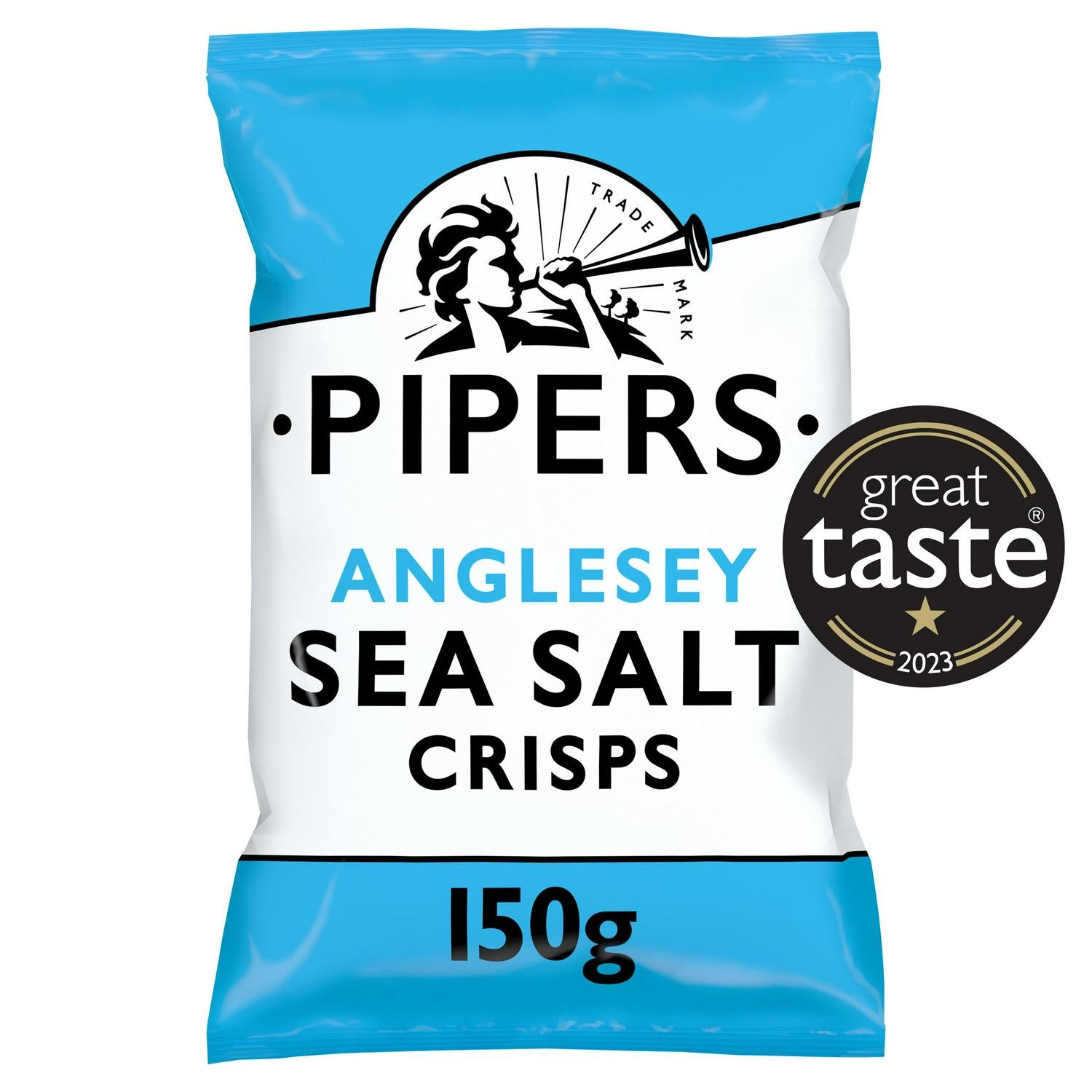 Pipers Anglesey Sea Salt Potato Crisps 150g, imported from the UK