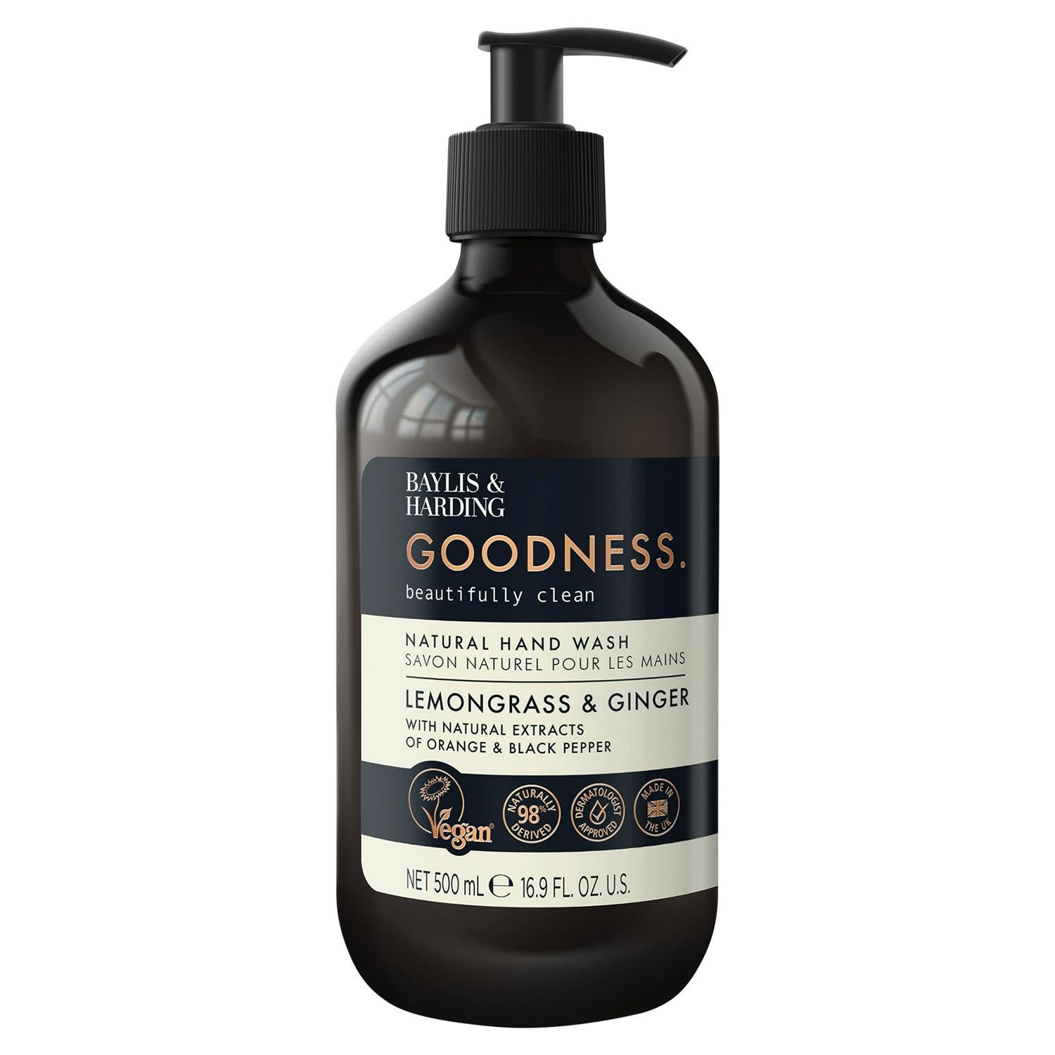 Baylis & Harding natural hand wash lemongrass ginger 500ml - British product