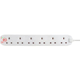Masterplug 6 Socket Extension Surge Protected 2m, imported from the UK