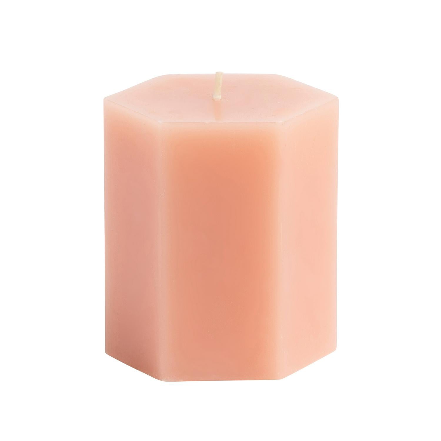 Habitat Hexagon Pillar Candle Blush Small, UK version