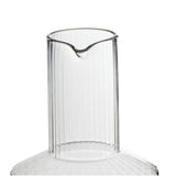 Wide Ribbed Soda Lime Glass Carafe with Spout, 1096ml