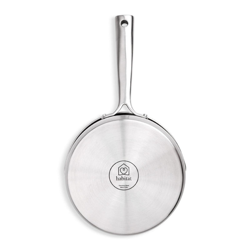 Habitat Ellipse Brushed Stainless Steel 18cm Saucepan