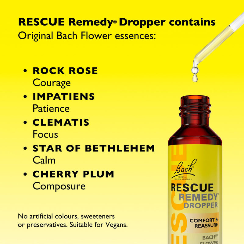 Frasco cuentagotas de Bach Rescue Remedy 20 ml - Producto británico