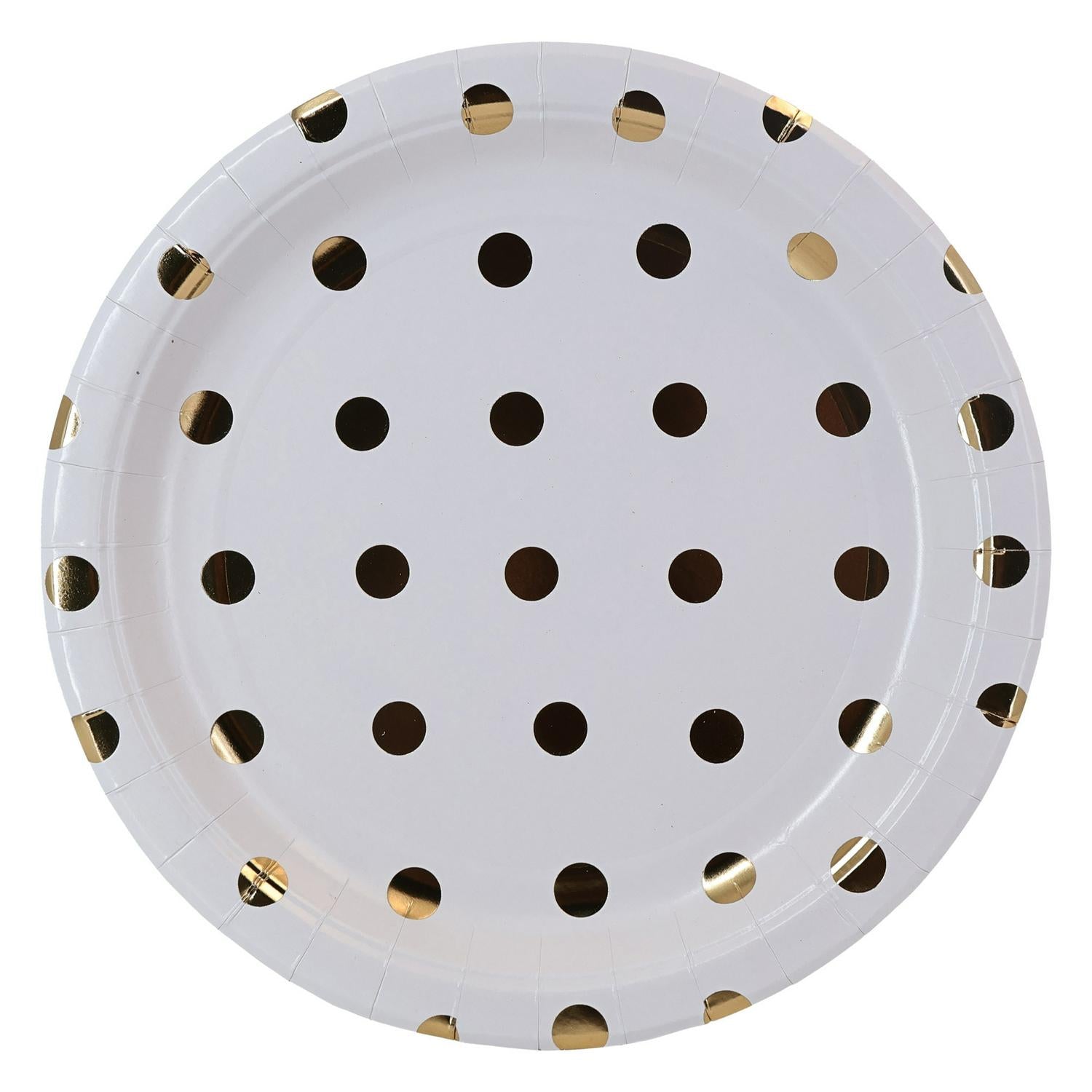 Sainsbury's Home Paper Plates Gold Spot White 23cm (British brand)