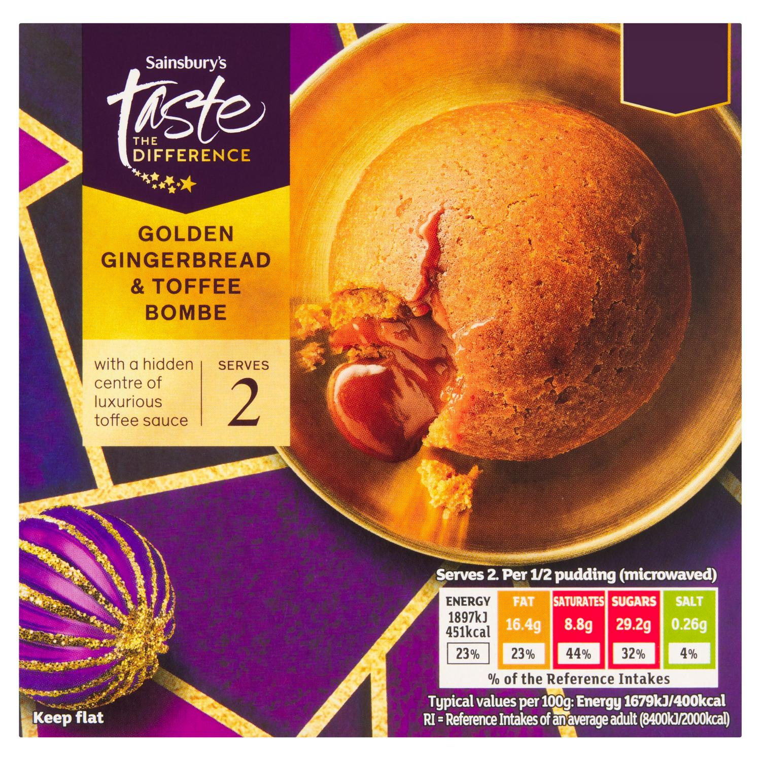 Sainsbury's Golden Gingerbread & Toffee Bombe, Taste the Difference 227g