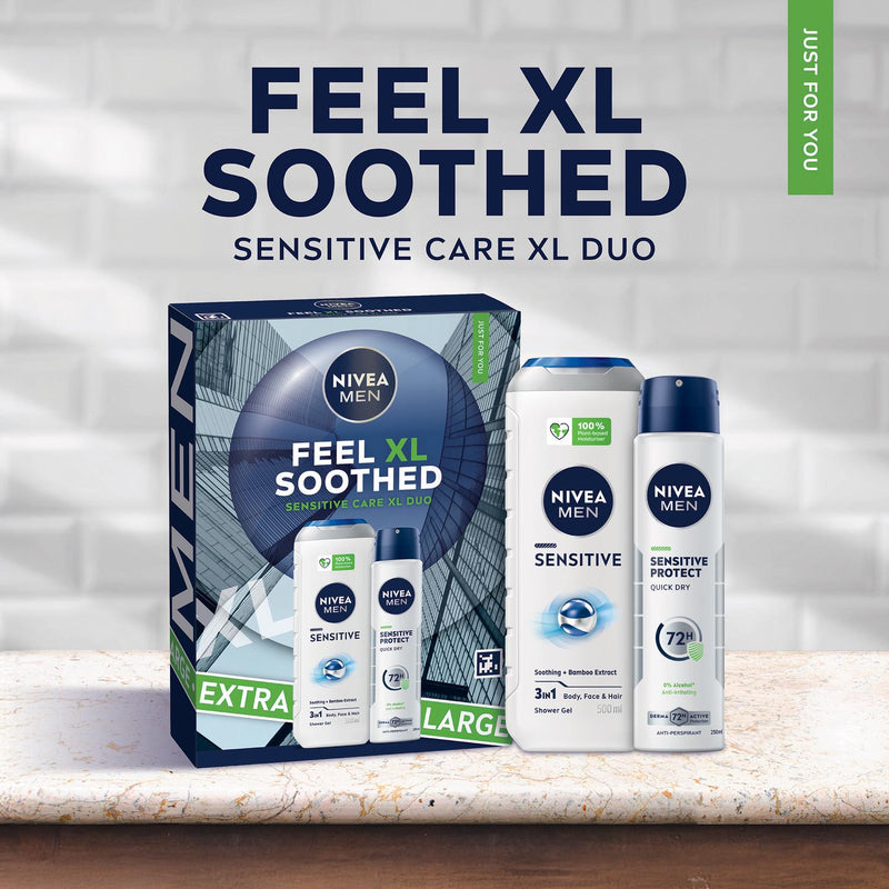Nivea Men Feel Xl Soothed Skincare Gift Set, imported from the UK
