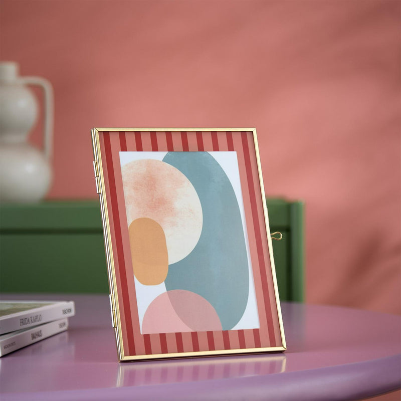 Habitat Pink Wavy Glass Photo Frame 5x7, UK version