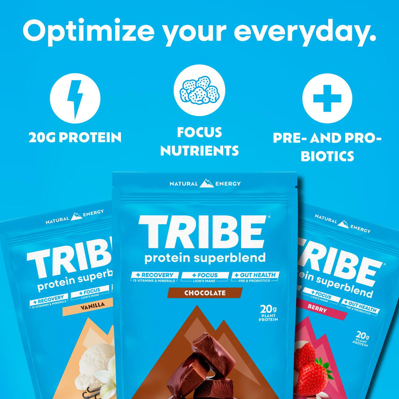 Tribe Berry Protein Superblend 500g Pouch (British brand)