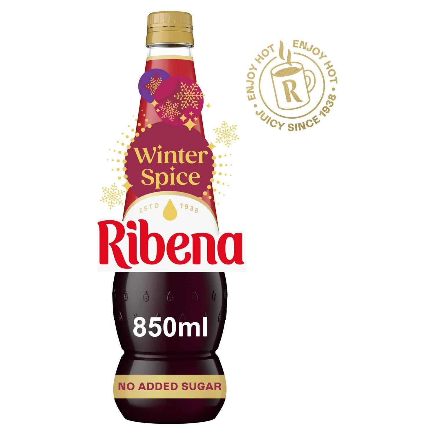 Ribena winter spice squash no added sugar 850ml, imported from the UK