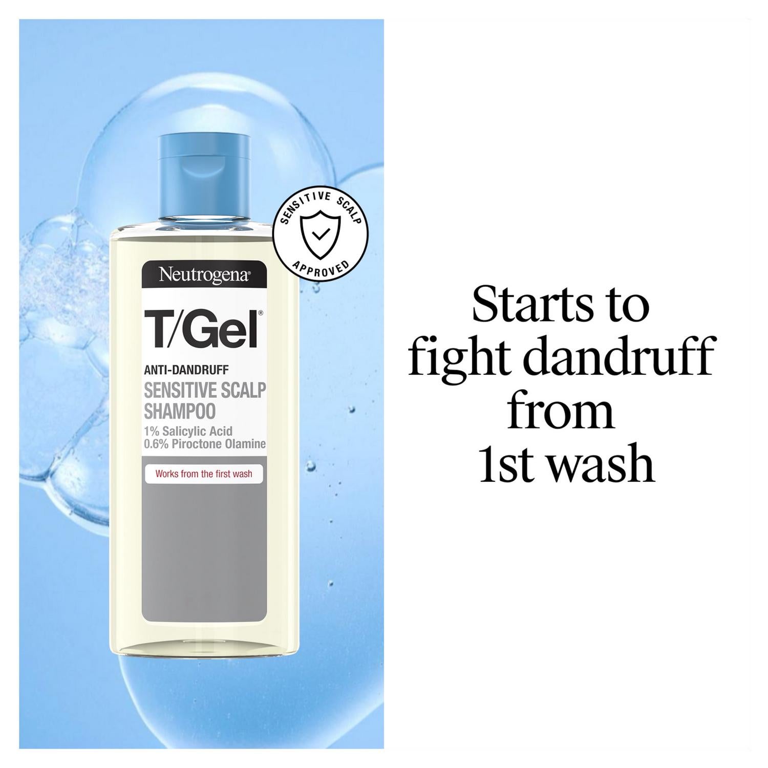 Neutrogena T/Gel anti-dandruff shampoo sensitive scalp 150ml, imported from the UK