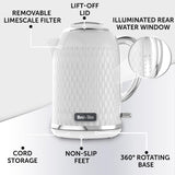 Breville Electric Kettle White Chrome 1.7 Litre - British product