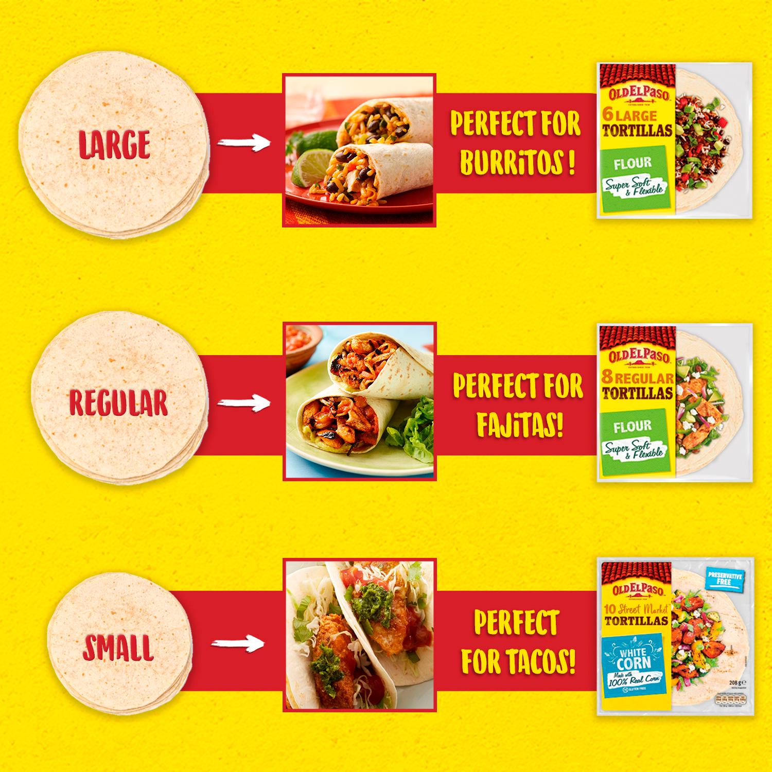 Old El Paso gluten free tortilla wraps 216g - British product