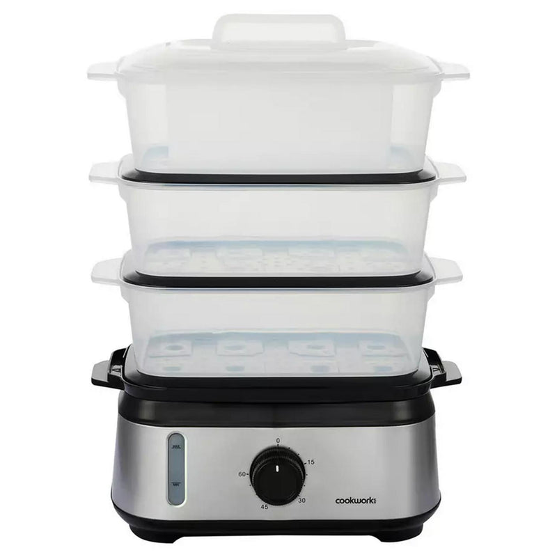 Cookworks 3 Tier Stainless Steel Electric Steamer - British product