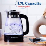 Russell Hobbs glass kettle black 1.7L, imported from the UK