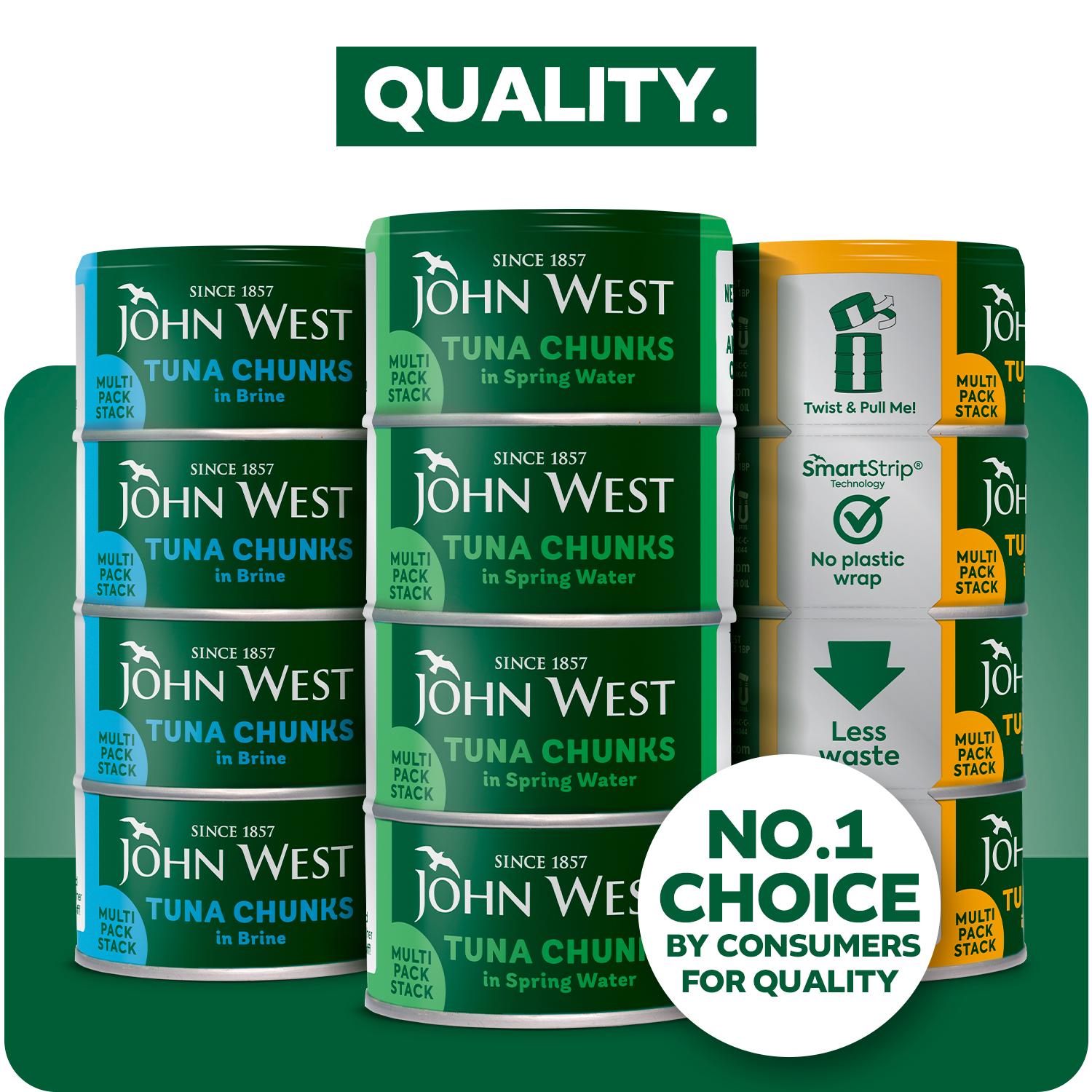 John West tuna chunks in spring water 4x125g, imported from the UK