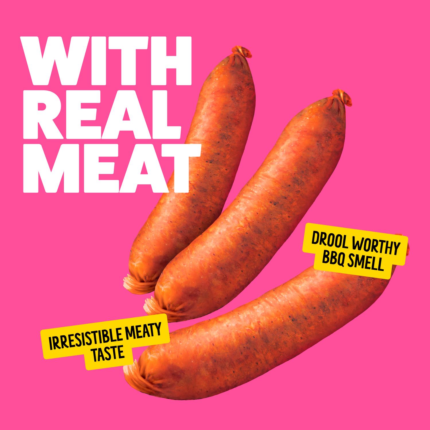 Bonkers BBQ chicken sausage dog treats 85g - British product