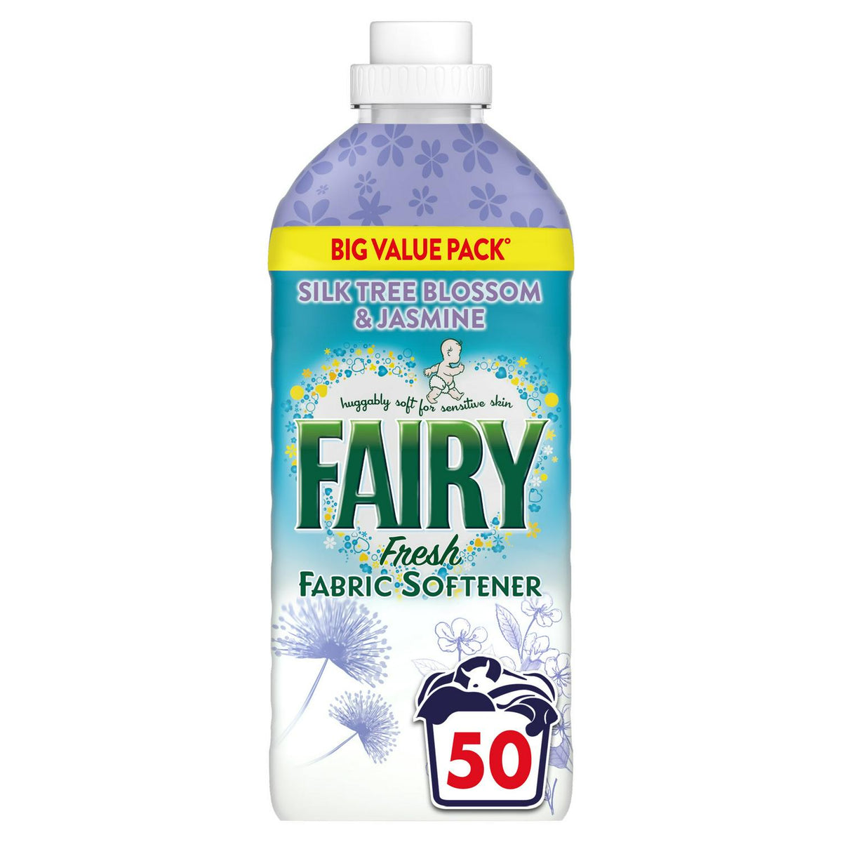 Hypoallergenic Fabric Conditioner with Silk Tree Blossom & Jasmine Scent for 50 Washes