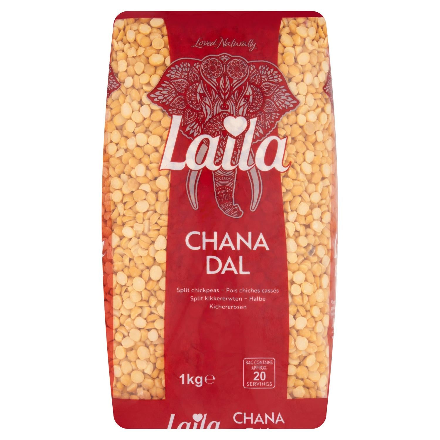 Laila split chickpeas 1kg, UK version