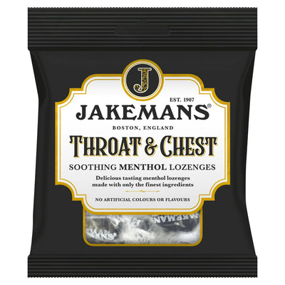أقراص استحلاب منتول للصدر والحلق المهدئة بالنعناع واليانسون والكافور من Jakemans 73 جرام