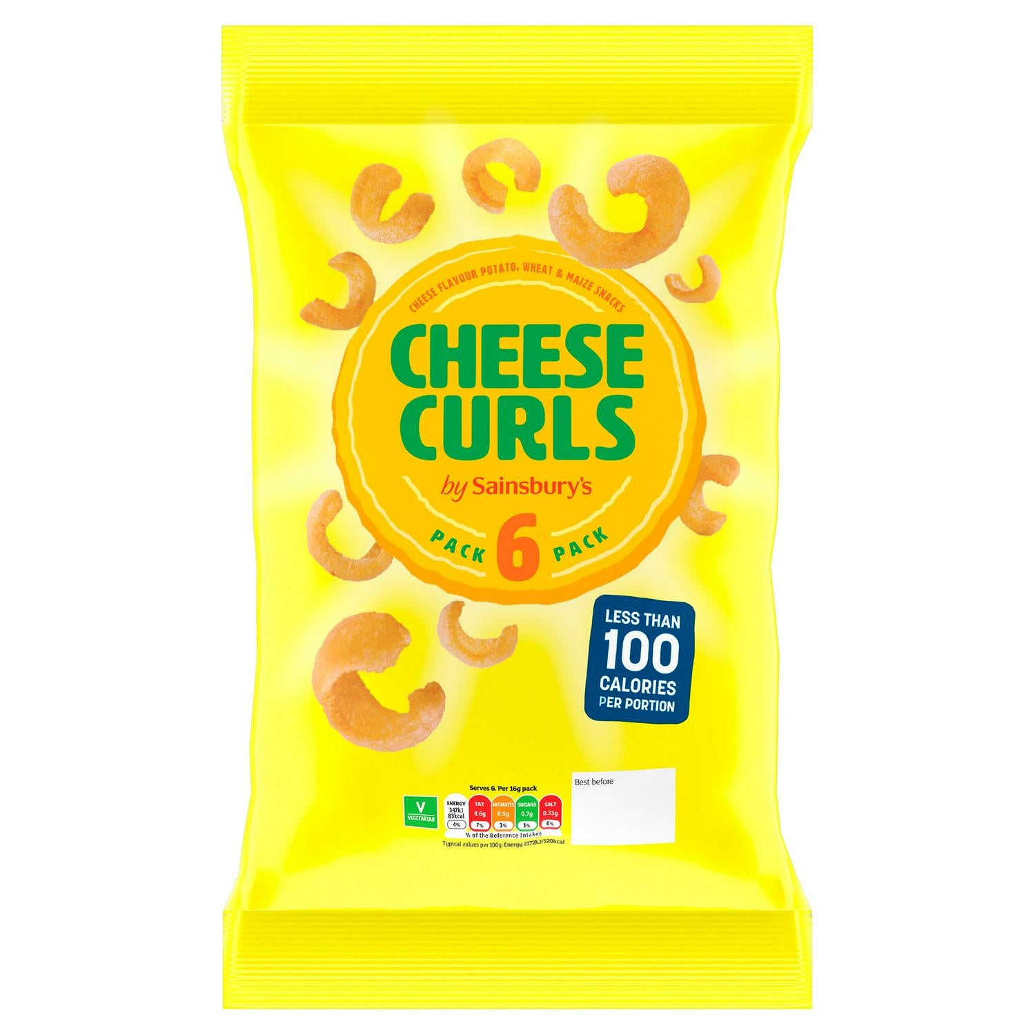 Sainsbury's Cheesy Curls 6x16g