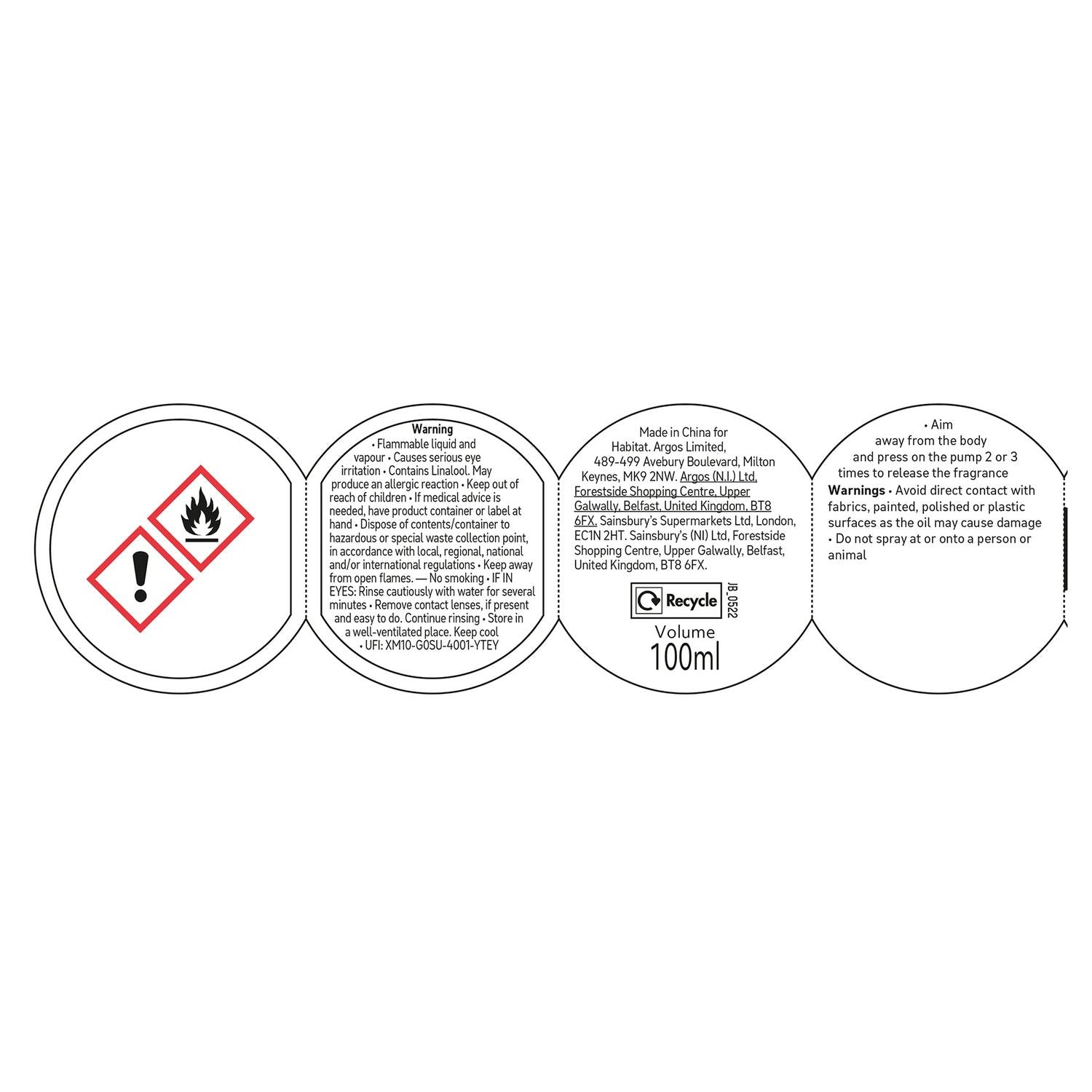 Habitat 100ml Room Spray - Geranium & Basil