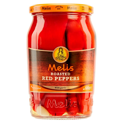 Melis Geröstete Rote Paprika mit Knoblauch, eingelegte Paprika, 680g