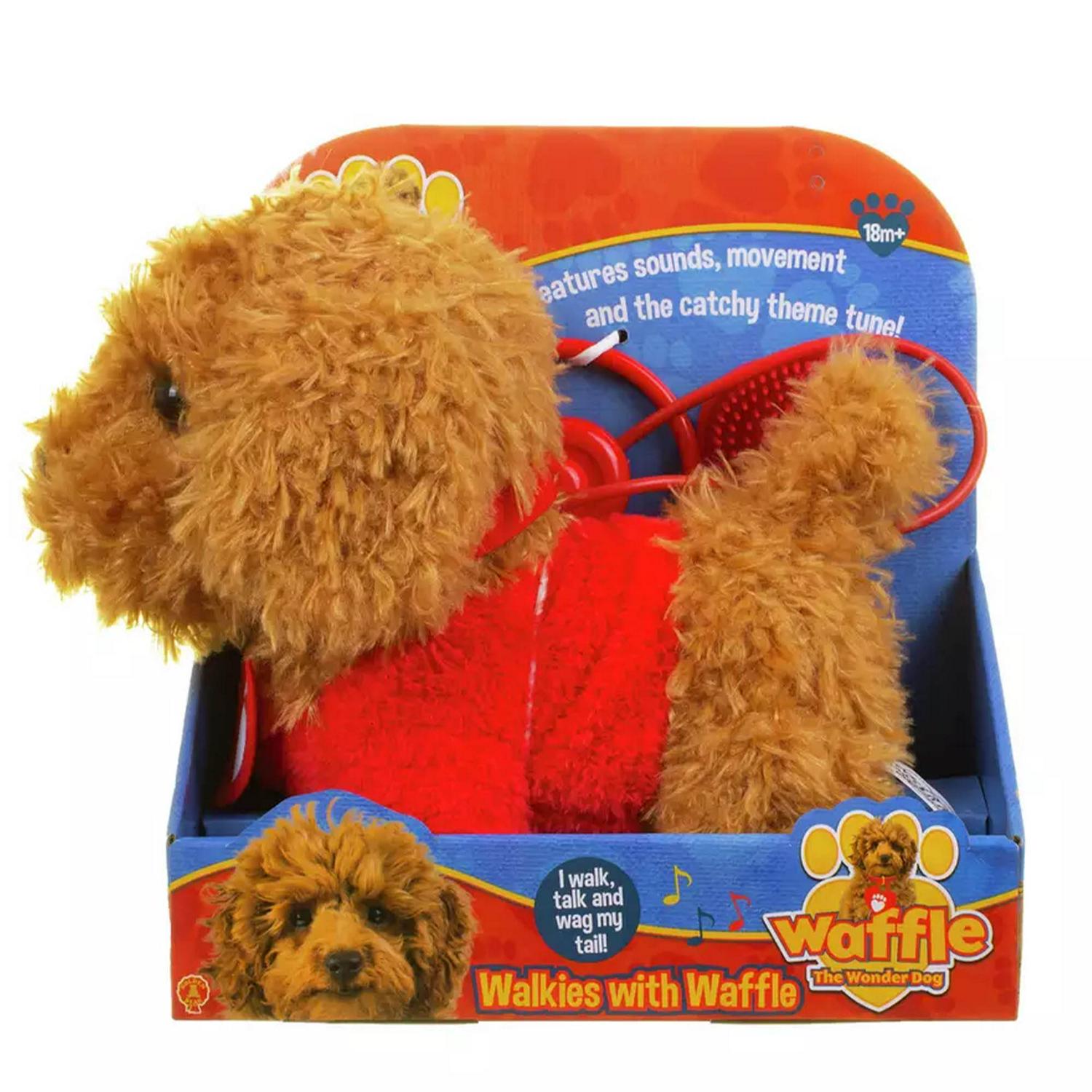 Waffle the Wonder Dog Walkies Soft Toy 25cm (British brand)