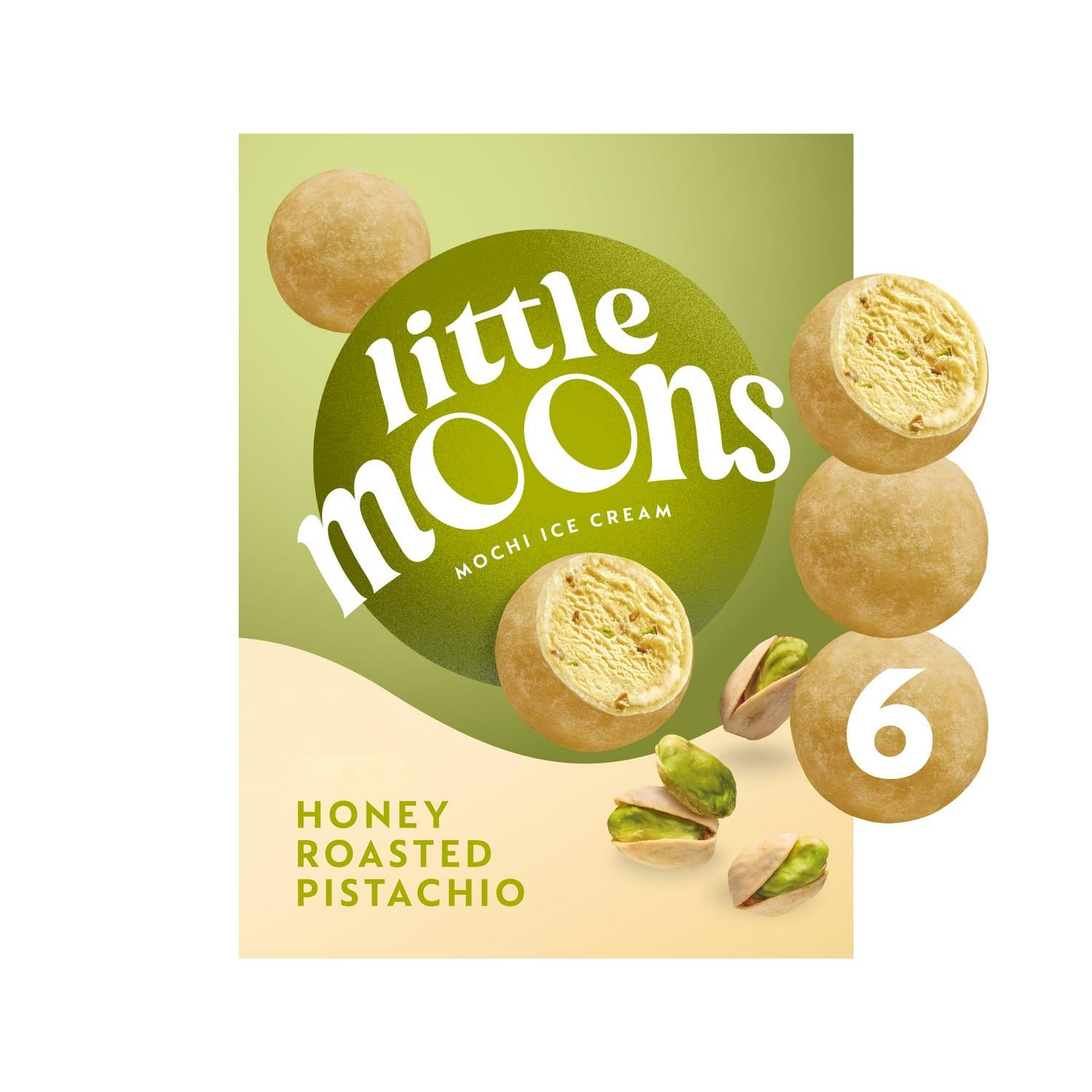Little Moons honey roasted pistachio mochi ice cream 6x32g, UK version