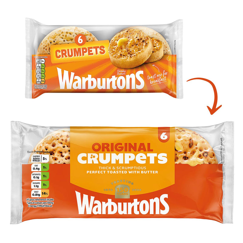 Warburtons Crumpets x6 Pack Traditional Breakfast (British brand)