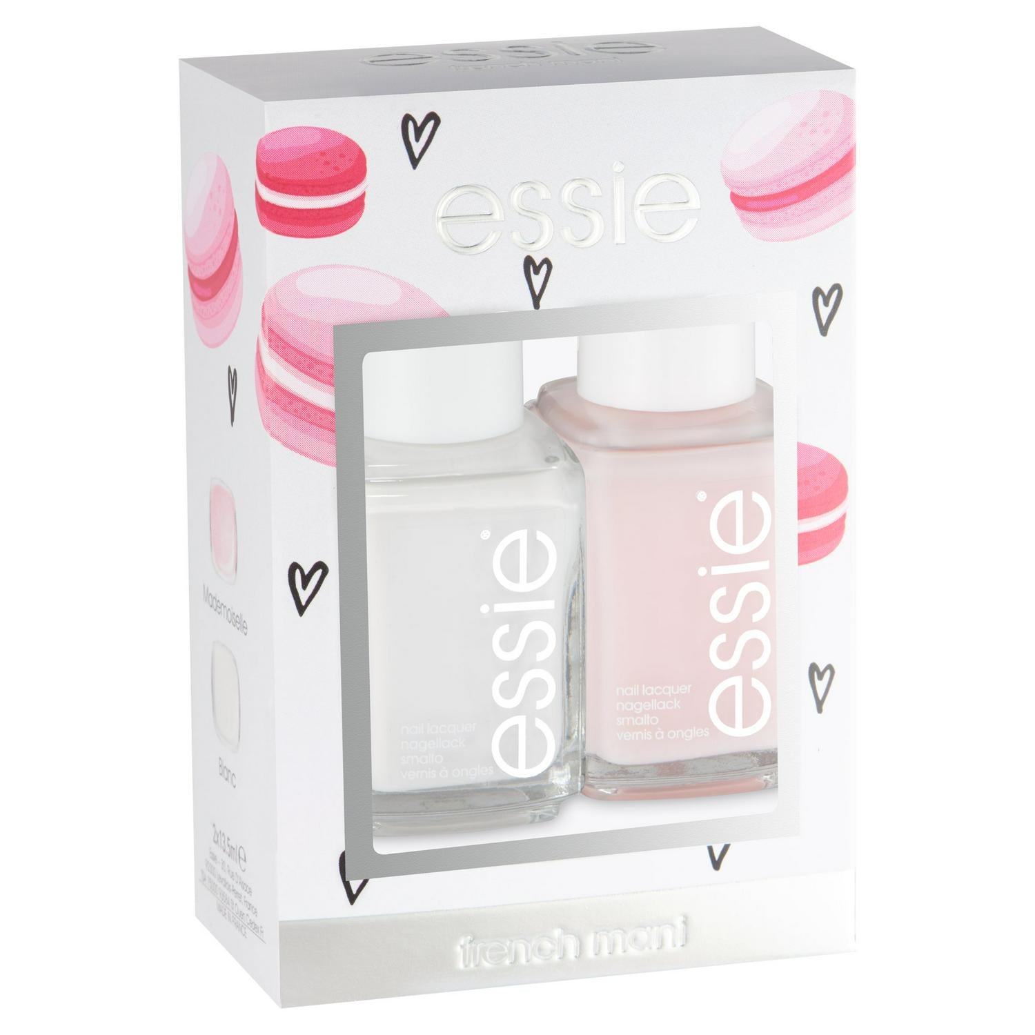 Nail Polish French Manicure Duo Kit with Sheer Pink and White Colors, 2 x 13.5ml