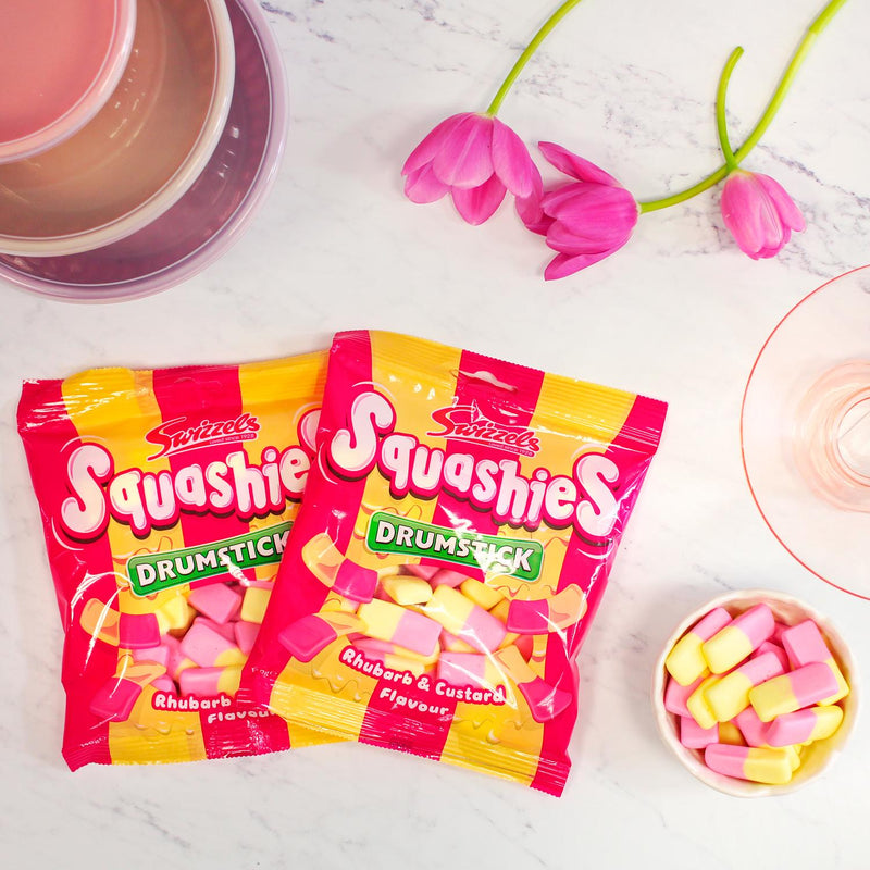 Swizzels Drumstick Squashies Rhubarb Custard 140g (British brand)