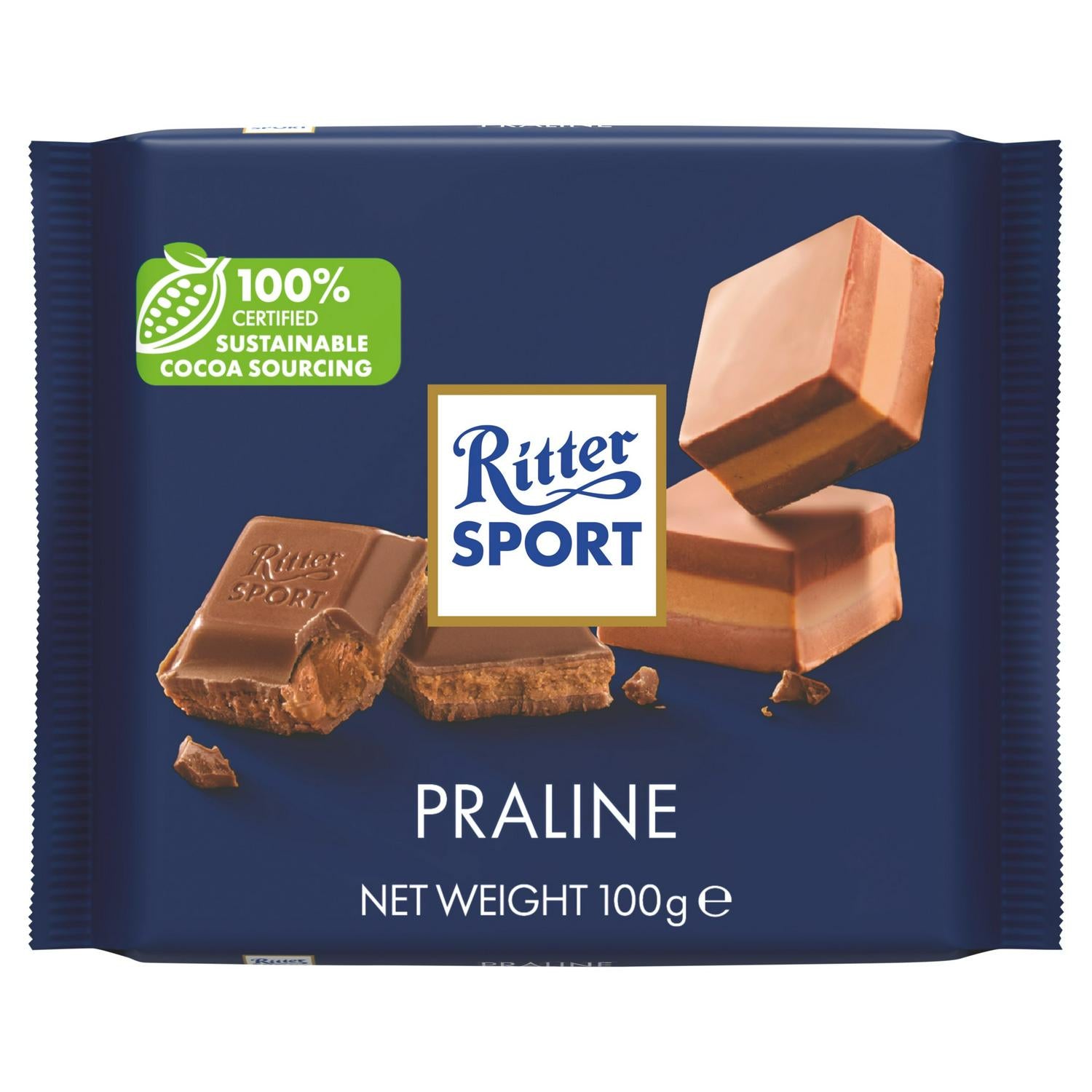 Ritter Sport Praline milk chocolate bar 100g - British product